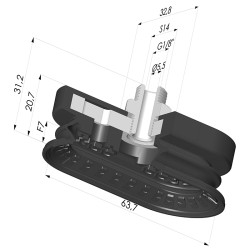 Sauggreifer oval 1.5 Falten Serie 4R 63.7x32.8 mm