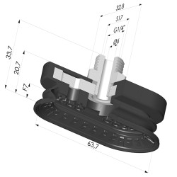 Sauggreifer oval 1.5 Falten Serie 4R 63.7x32.8 mm