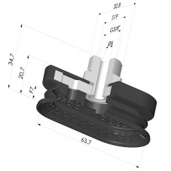 Sauggreifer oval 1.5 Falten Serie 4R 63.7x32.8 mm