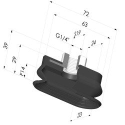 Ovale Sauggreifer  1.5 Falten Serie 4R 72x33MM