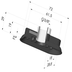 Ovale Sauggreifer  Serie 4R 72x28.8MM