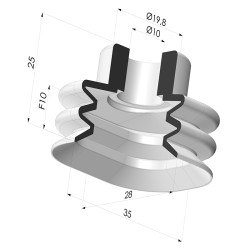 Ovale Sauggreifer Serie VCSO 35x28 mm