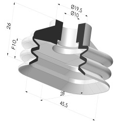 Ovale Sauggreifer Serie VCSO 45.5x28 mm