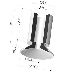 Flachsauggreifer Serie 7 Ø 17MM