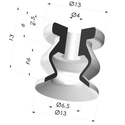 Sauggreifer1.5 Falten Serie VCS 1 Ø 13.2 mm