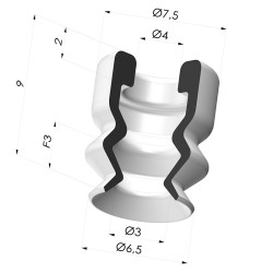 Sauggreifer 1.5 Falten Serie PJG Ø 6.5 mm