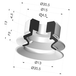 Sauggreifer 1.5 Falten Serie PJG Ø 20.5 mm