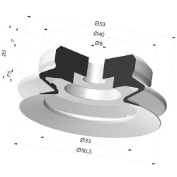 Sauggreifer 1.5 Falten Serie PJG Ø 50.5 mm