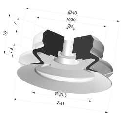 Sauggreifer 1.5 Falten Serie PJG Ø 40.7 mm