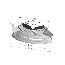 Saugnapf 1.5 Falten Serie 8 Ø 250MM - Einsatz Edelstahl 316L