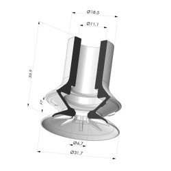 Sauggreifer 1.5 Falten Serie 8 Ø 30MM
