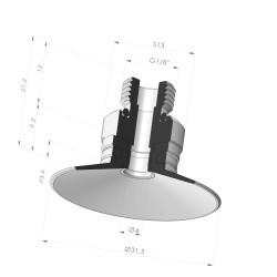 Flache Sauggreifer Serie 9 Ø 31,5MM