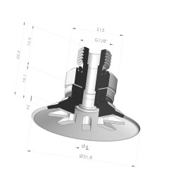 Flache Sauggreifer Serie 90 Ø 31,8MM