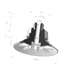 Flache Sauggreifer Serie 90 Ø 42,3MM