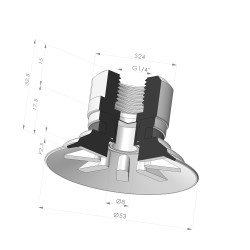 Flache Sauggreifer Serie 90 Ø 53MM