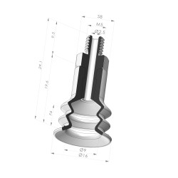 Sauggreifer 2.5 Bälge Serie 96B Ø 16MM