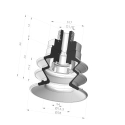 Sauggreifer 2.5 Falten Serie 96C Ø 35MM