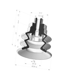 Sauggreifer 2.5 Bälge Serie 96C Ø 39,4MM