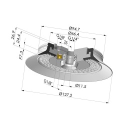 Flache Sauggreifer Serie 6S Ø 127,2MM