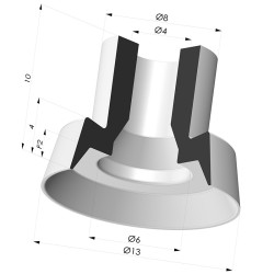 Flache Sauggreifer Serie 7 Ø 13MM