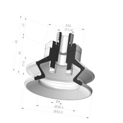 Sauggreifer 1.5 Bälge Serie 97C Ø 52.5MM