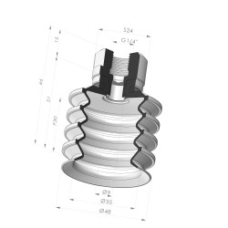 Sauggreifer 4.5 Bälge Serie 92 Ø 48MM