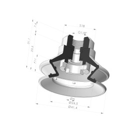 Sauggreifer 1,5 Falten Serie 97B Ø 41,4MM