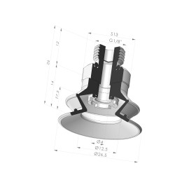 Sauggreifer 1,5 Bälge Serie 97C Ø 26,5MM