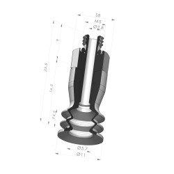 Sauggreifer 2,5 Falten Serie 96C Ø 11MM