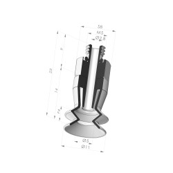Sauggreifer 1,5 Bälge Serie 97B Ø 10MM