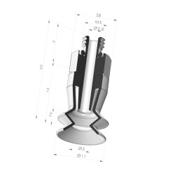 Sauggreifer 1.5 Bälge Serie 97C Ø 10MM
