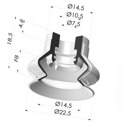 Sauggreifer 1.5 Falten Serie 8SP Ø 20MM